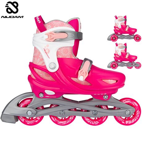 Nijdam Inline Skates Ρυθμιζόμενα 3-σε-1 "Floral Switch" Size: 25-28 N22AA01