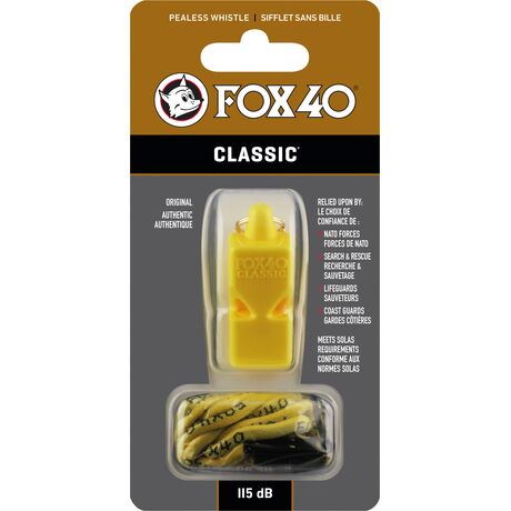 Σφυρίχτρα FOX40 Classic Safety Κίτρινη με Κορδόνι 99030208